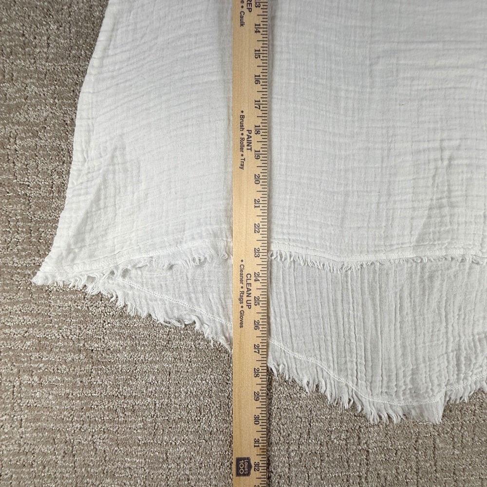 Wilt Women Tank Top Raw Hem Frayed Gauze XS White Cotton Made in USA - Picture 7 of 7